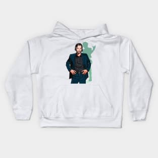 Keanu Reeves - An illustration by Paul Cemmick Kids Hoodie